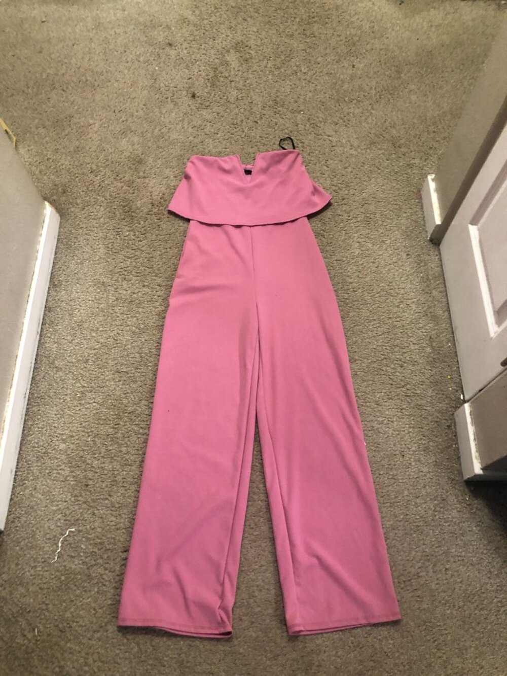 Saints Off The Shoulder Jumpsuit Pink Size Small NWT Wide Leg Elegant - Picture 4 of 5